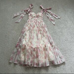 Floral Pink Midi Dress